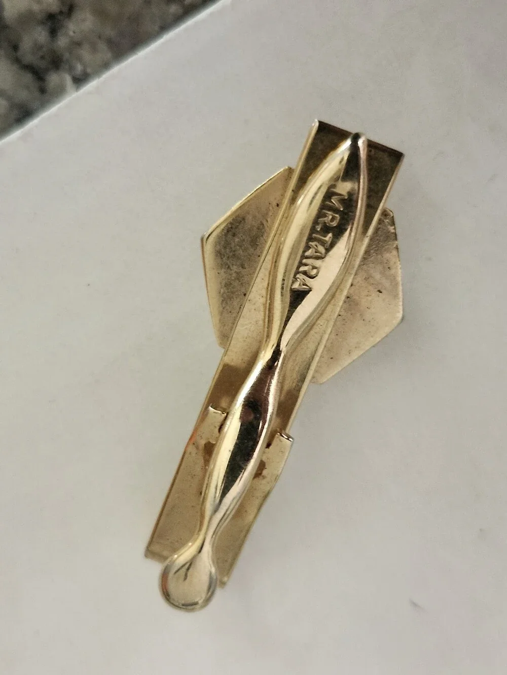 Vtg Mr. Tara Gold-Tone Horse Racing Cufflinks and Tie Clip Set-brown & Green